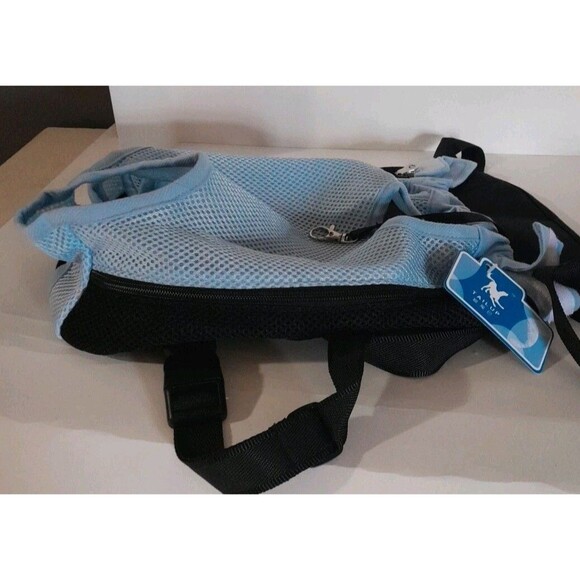 Pet Dog Carrier Backpack Cat/Dog Mesh Travel Front Head Out Portable BLUE Adjust - Picture 5 of 7